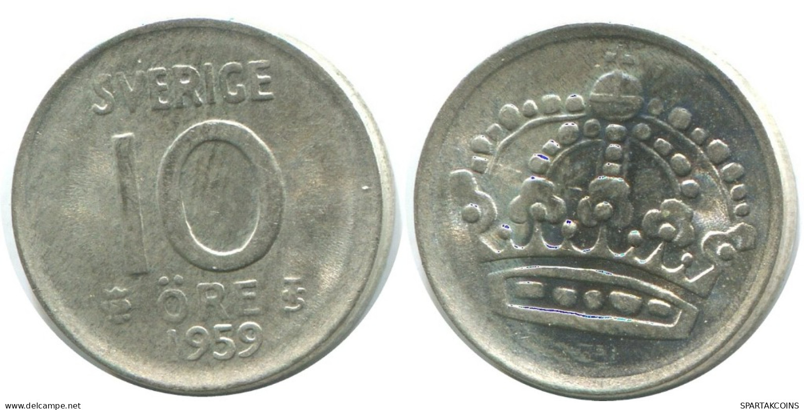 10 ORE 1959 SWEDEN SILVER Coin #AD023.2.U.A - Svezia