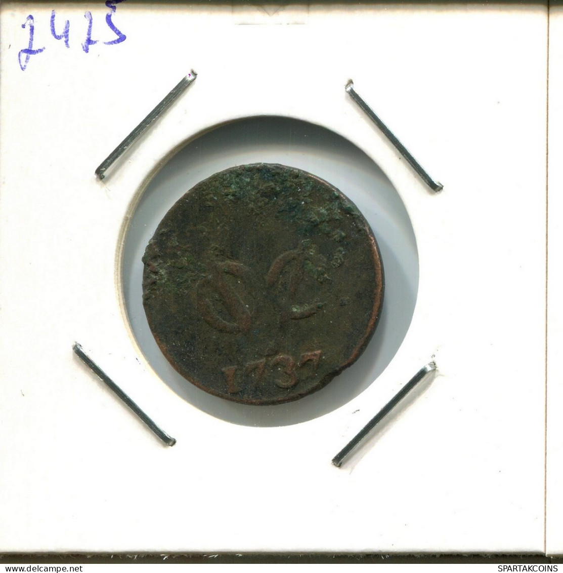 1737 HOLLAND VOC DUIT NETHERLANDS INDIES NEW YORK COLONIAL PENNY #VOC2425.7.U.A - Indes Neerlandesas