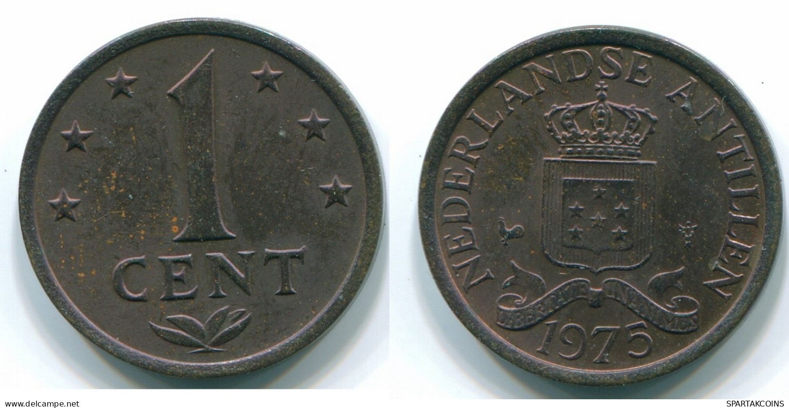 1 CENT 1975 NIEDERLÄNDISCHE ANTILLEN Bronze Koloniale Münze #S10674.D.A - Antillas Neerlandesas