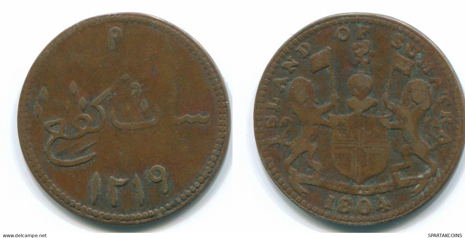1 KEPING 1804 SUMATRA BRITISH EAST INDIES Copper Colonial Coin #S11748.U.A - India