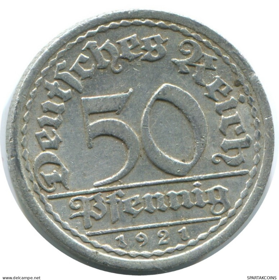 50 PFENNIG 1921 A DEUTSCHLAND Münze GERMANY #AD673.9.D.A - 50 Renten- & 50 Reichspfennig