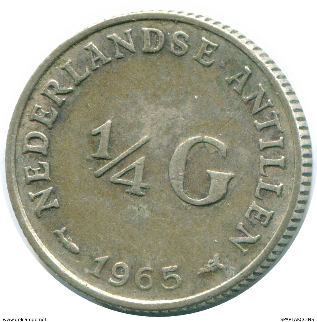 1/4 GULDEN 1965 ANTILLES NÉERLANDAISES ARGENT Colonial Pièce #NL11416.4.F.A - Antilles Néerlandaises