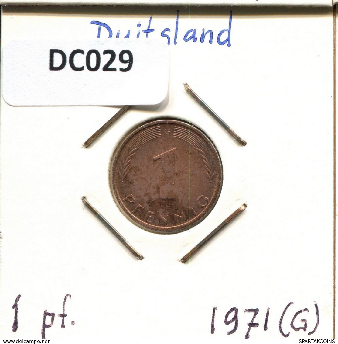 1 PFENNIG 1971 G BRD DEUTSCHLAND Münze GERMANY #DC029.D.A - 1 Pfennig