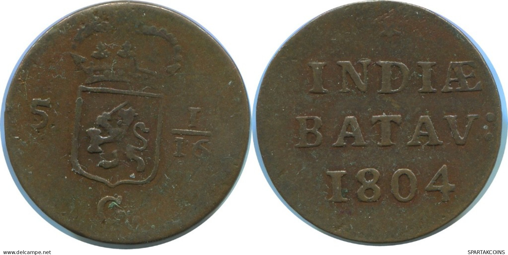 1804 BATAVIA 1 DUIT NEERLANDÉS NETHERLANDS EAST INDIA #AE834.27.E.A - Indie Olandesi