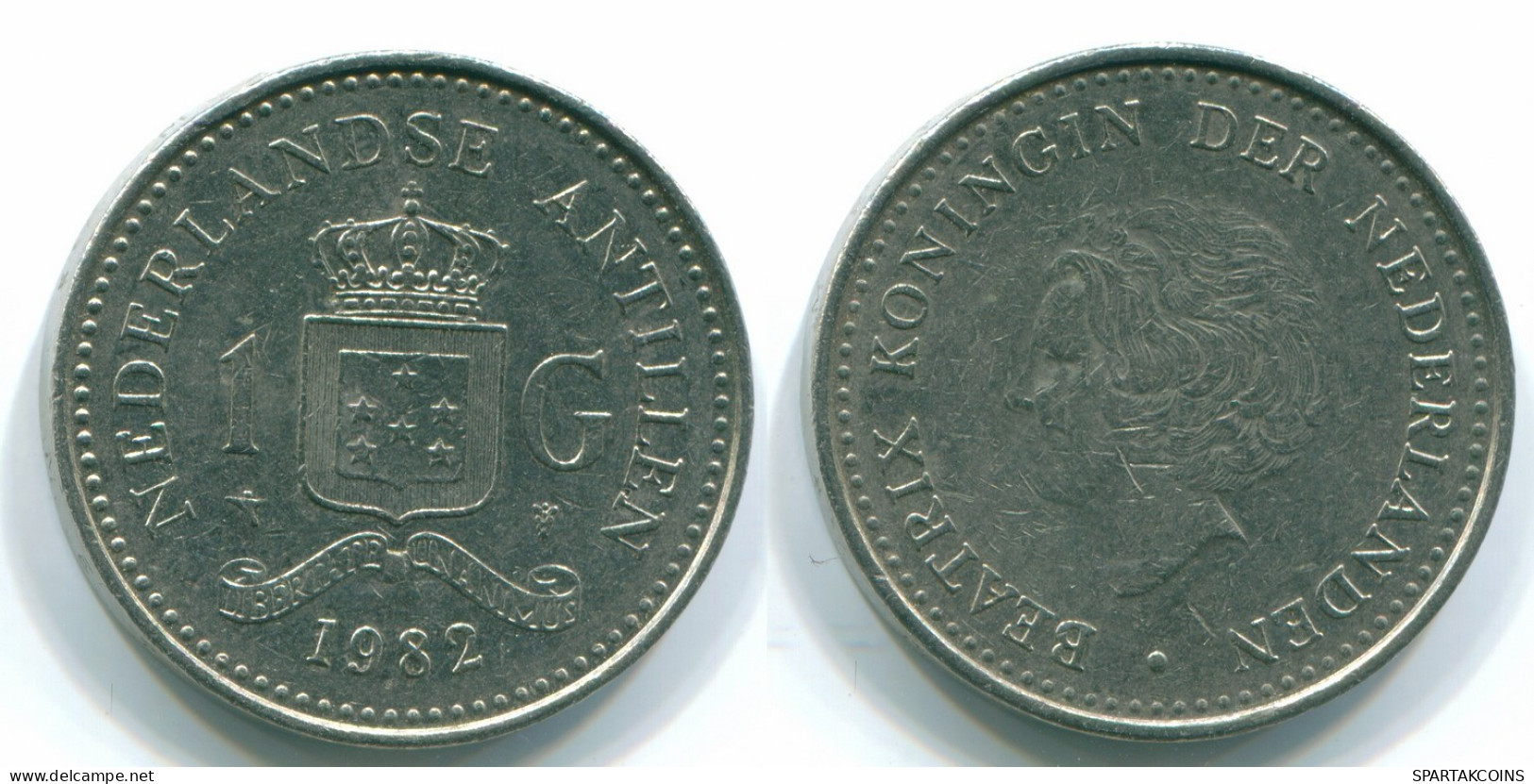 1 GULDEN 1982 ANTILLAS NEERLANDESAS Nickel Colonial Moneda #S12050.E.A - Niederländische Antillen