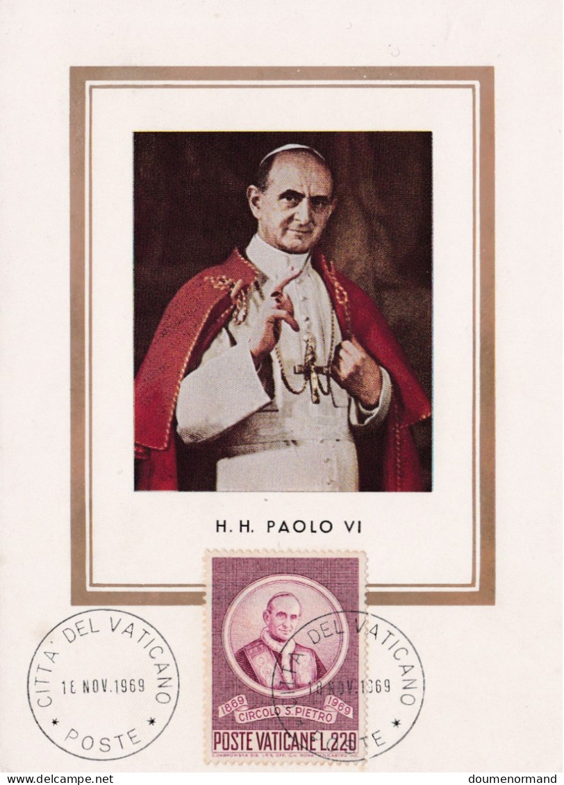 Carte Postale "H. H. PAOLO VI" Avec Timbre Oblitéré "cita Del Vaticano - Poste" - Vatican