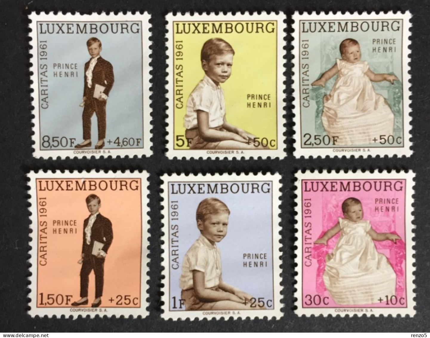 1961 Luxembourg - Caritas, National Welfare Fun - Prince Henri - Unused ( No Gum ) - Unused Stamps