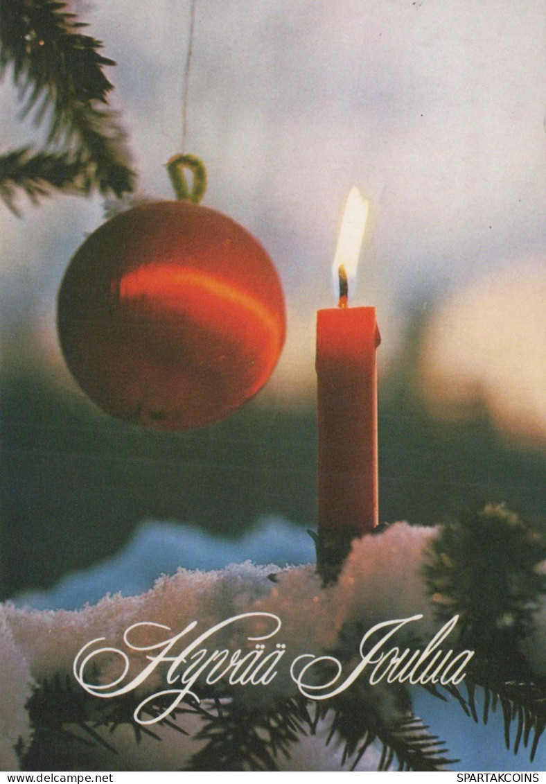 Buon Anno Natale CANDELA Vintage Cartolina CPSM #PAV549.A - Nouvel An