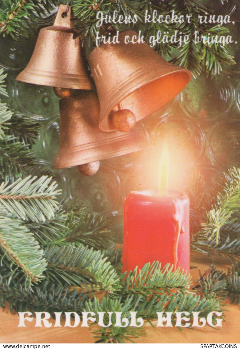 Buon Anno Natale BELL CANDELA Vintage Cartolina CPSM #PAV399.A - Nouvel An