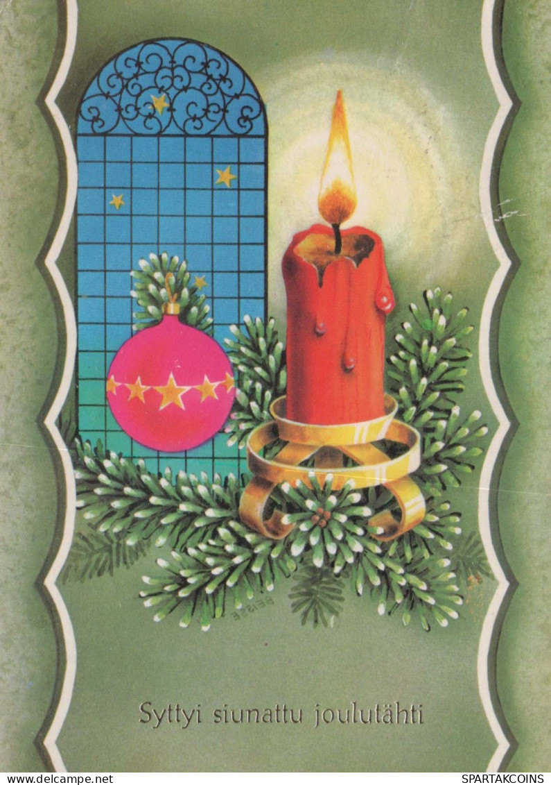 Neujahr Weihnachten KERZE Vintage Ansichtskarte Postkarte CPSM #PAV331.A - Nouvel An