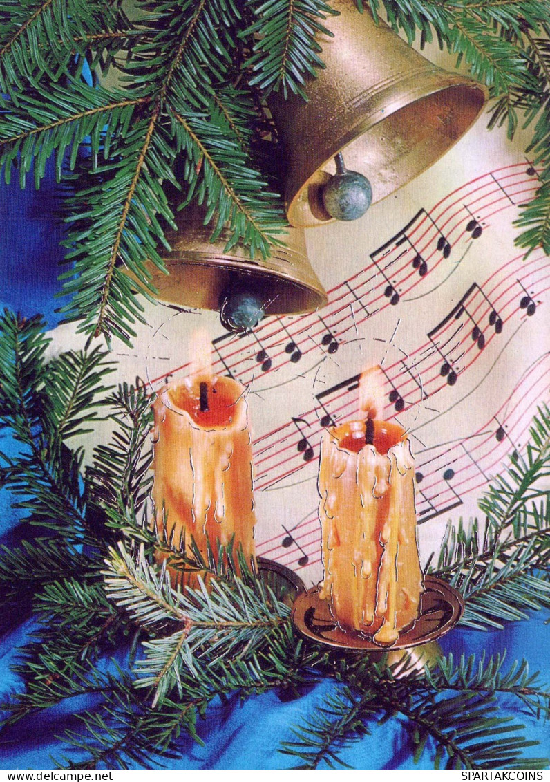 Neujahr Weihnachten KERZE Vintage Ansichtskarte Postkarte CPSM #PAV156.A - Nouvel An