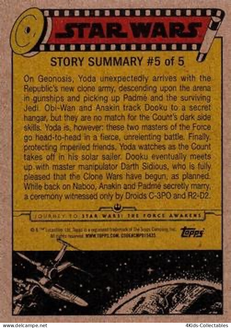 2015 Topps STAR WARS Journey To The Force Awakens "PURPLE Starfield" Parallel #10 - Star Wars