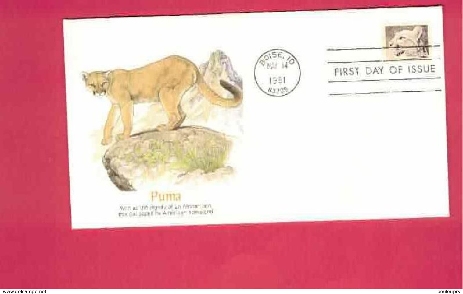 FDC - Lettre De 1981 Des USA EUAN - YT N° 1322 - Puma - Félins