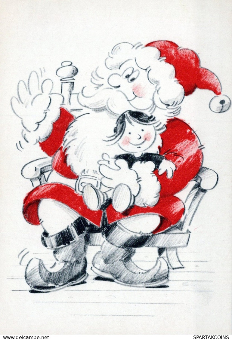 SANTA CLAUS CHILDREN CHRISTMAS Holidays Vintage Postcard CPSM #PAK258.A - Santa Claus