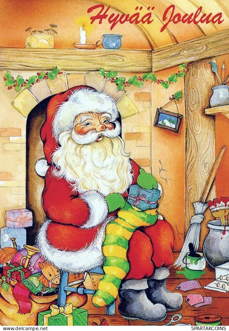 PAPÁ NOEL NAVIDAD Fiesta Vintage Tarjeta Postal CPSM #PAK149.A - Santa Claus