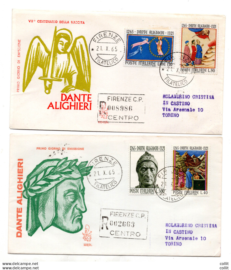 Italia FDC Venetia 1965 Dante Viaggiata Racc. Per L'Italia - FDC