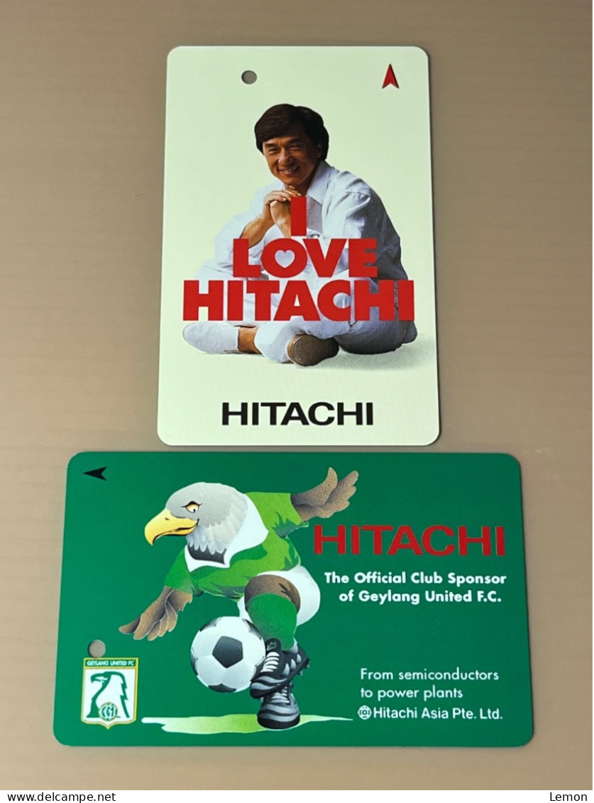 Mint Singapore SMRT TransitLink Metro Train Subway Ticket Card, Jacky Chan I Love Hitachi, Set Of 2 Mint Cards - Singapour