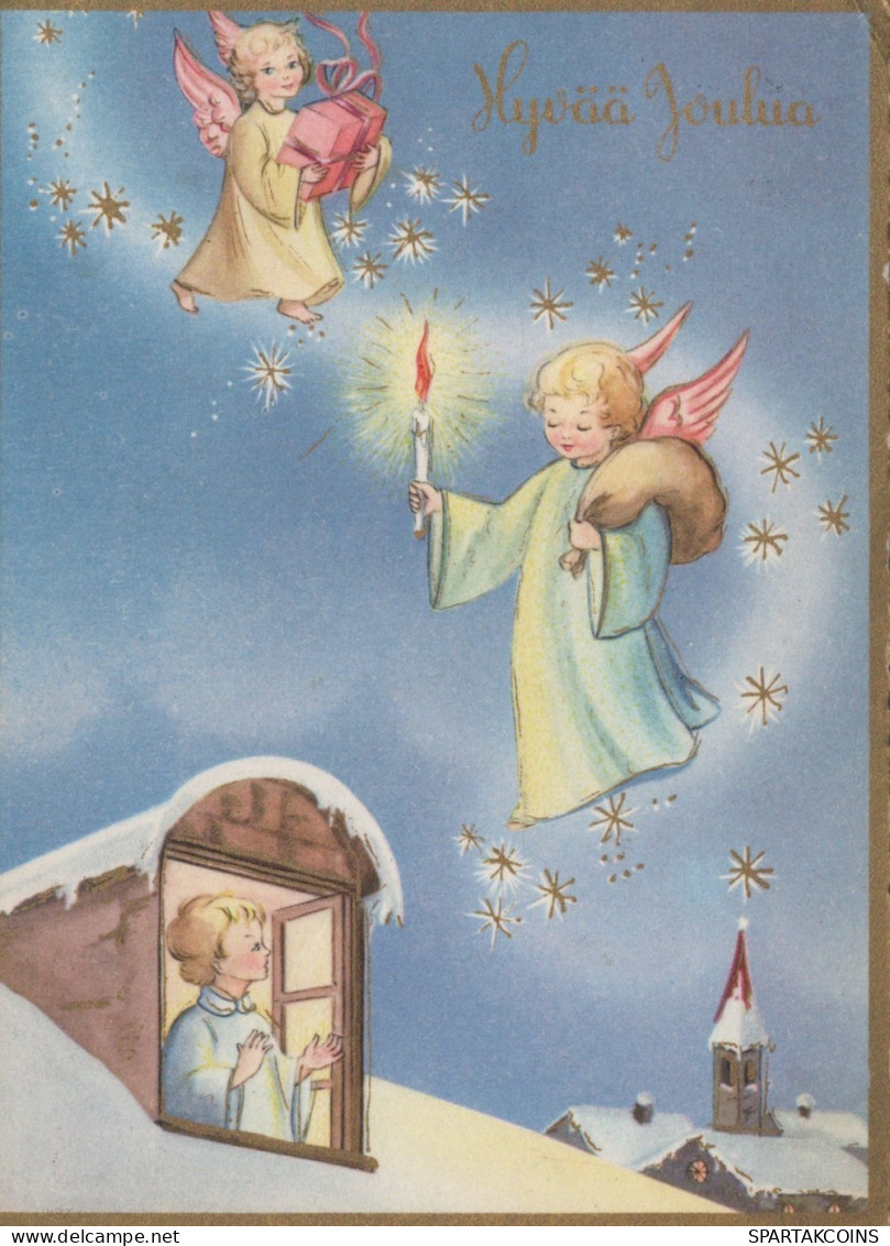 ANGELO Buon Anno Natale Vintage Cartolina CPSM #PAH112.A - Engel