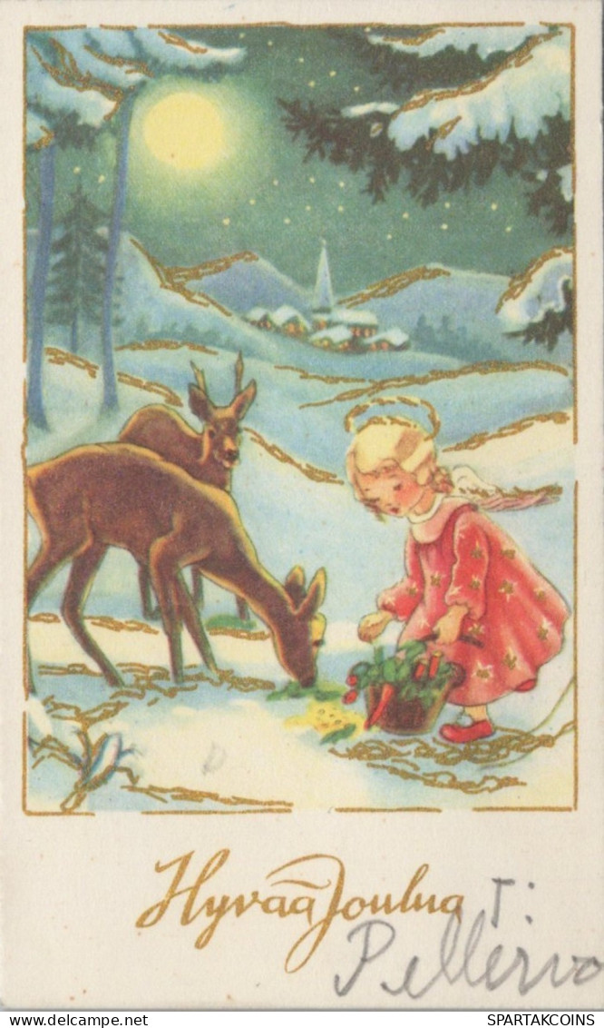 ANGEL CHRISTMAS Holidays Vintage Postcard CPSMPF #PAG713.A - Angeli
