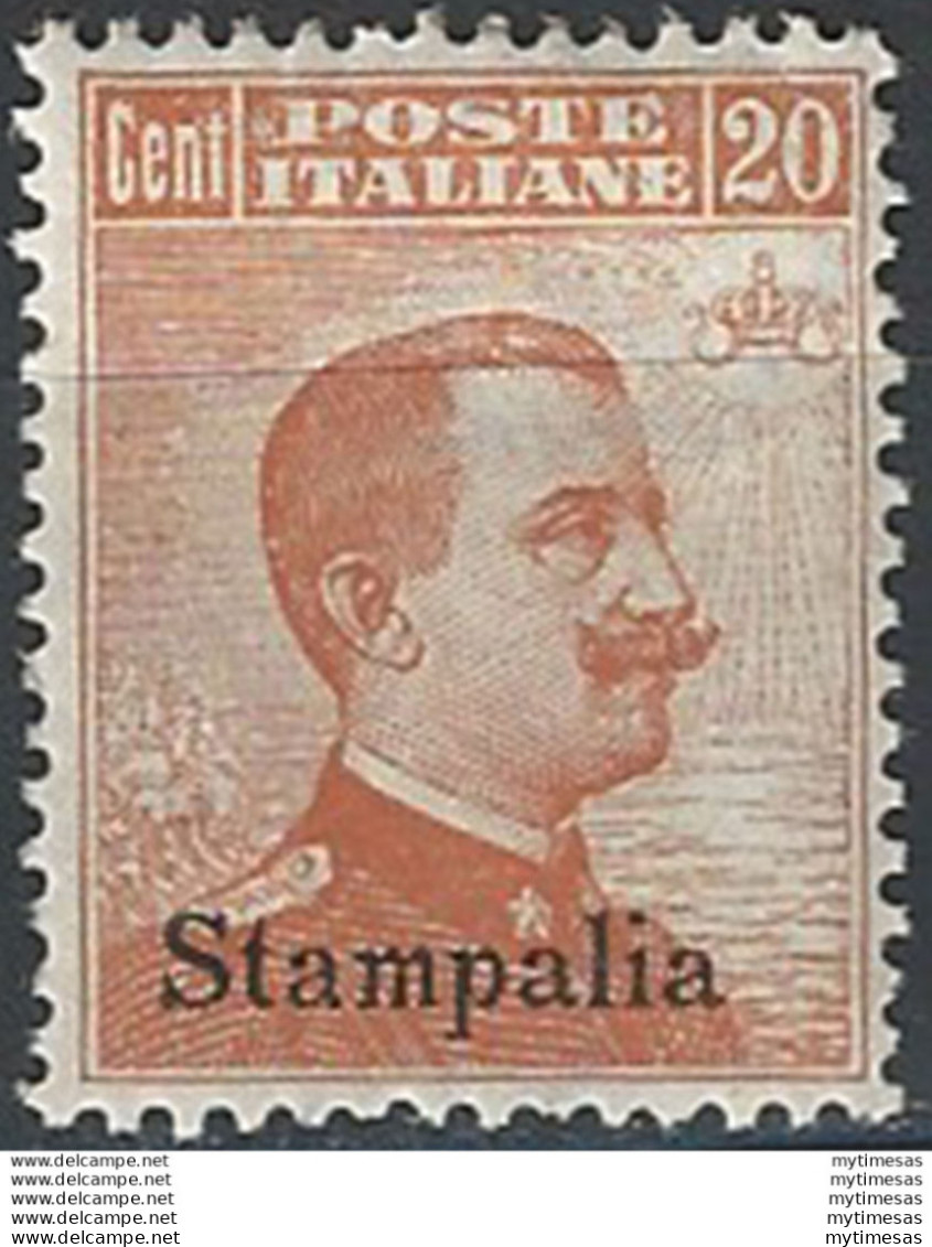 1921-22 Egeo Stampalia 20c. Arancio Bc MNH Sassone N. 11 - Other & Unclassified