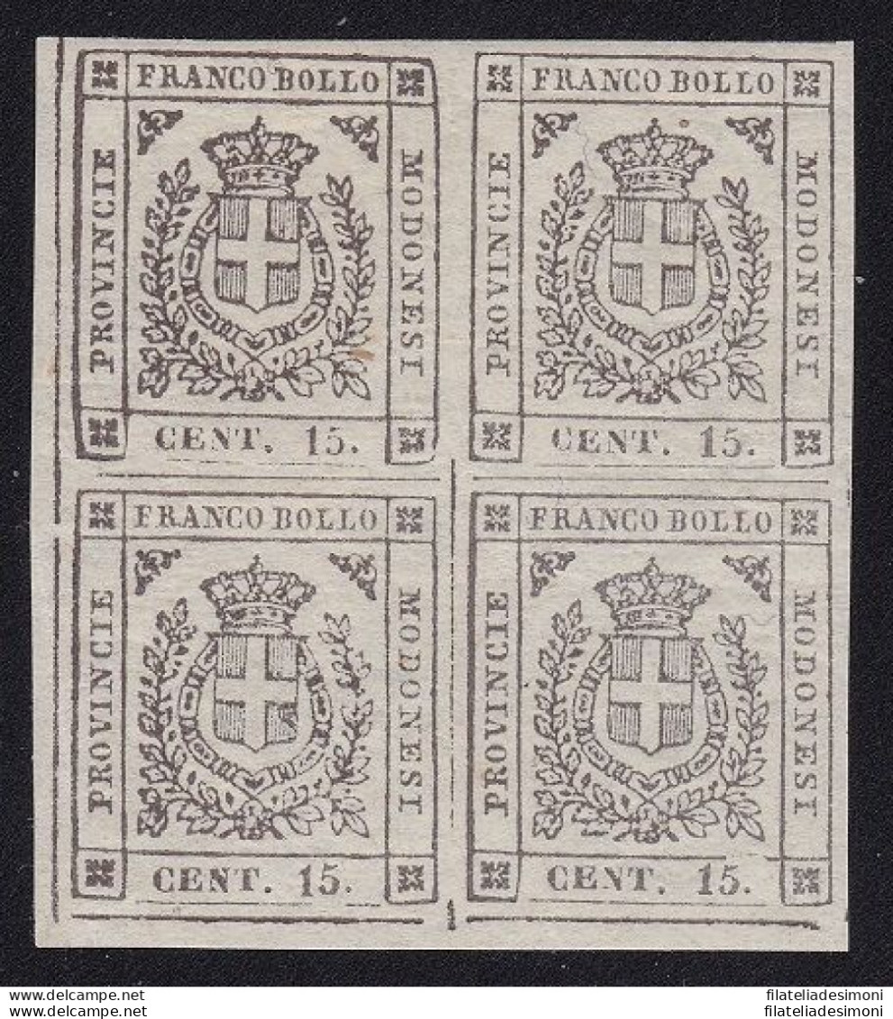 1859 Modena Governo Provvvisorio, N° 14 Grigio */** Certificato Bolaffi - Modène