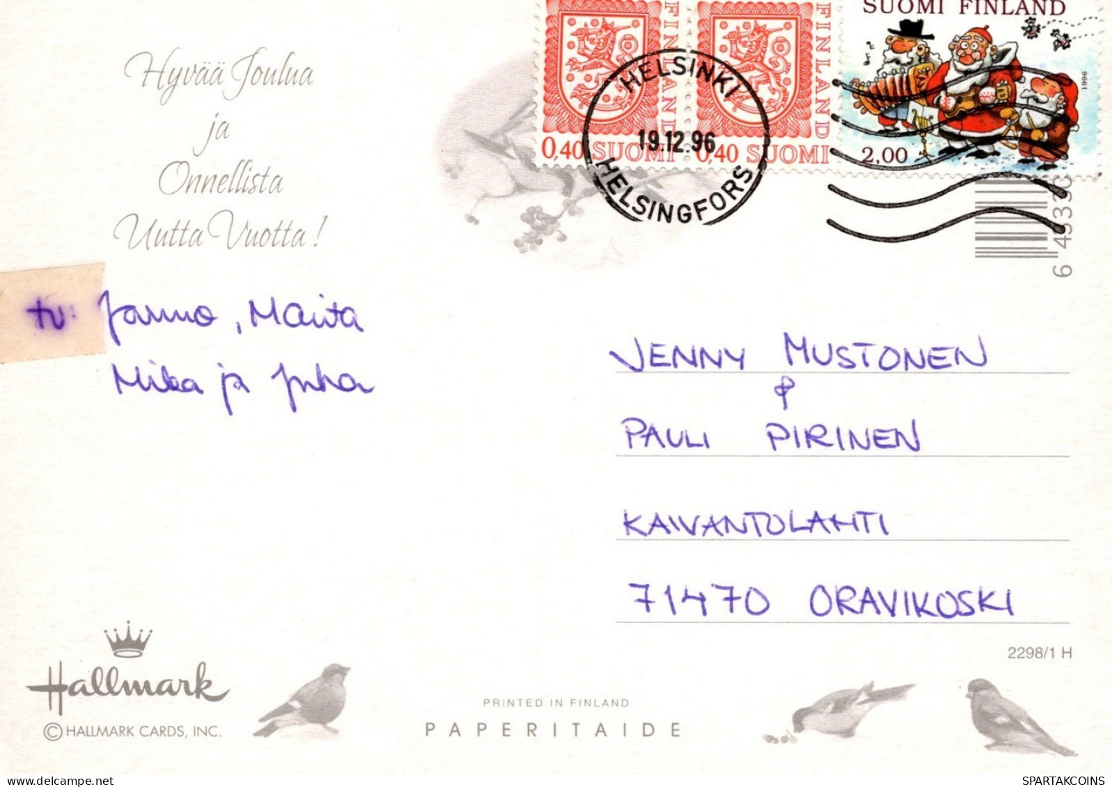 PÁJARO Animales Vintage Tarjeta Postal CPSM #PAN403.A - Pájaros