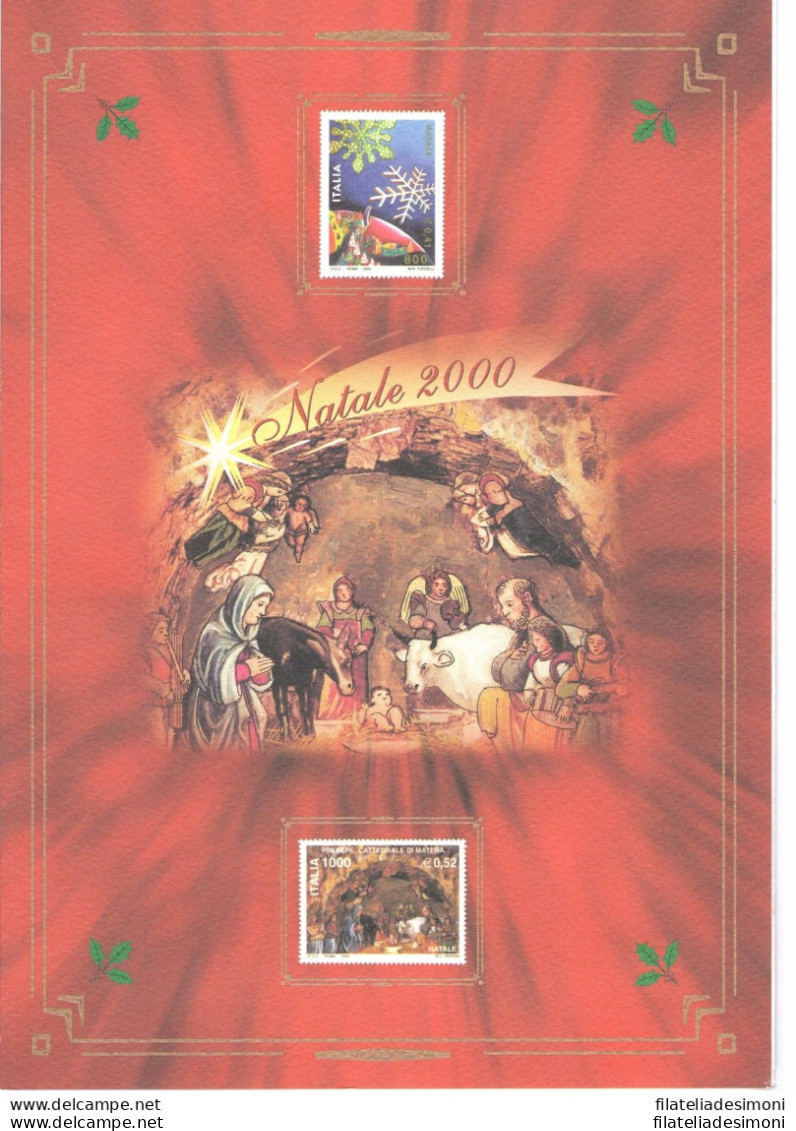 2000 Italia - Repubblica ,  Folder Francobolli - Natale  -  MNH** - Pochettes