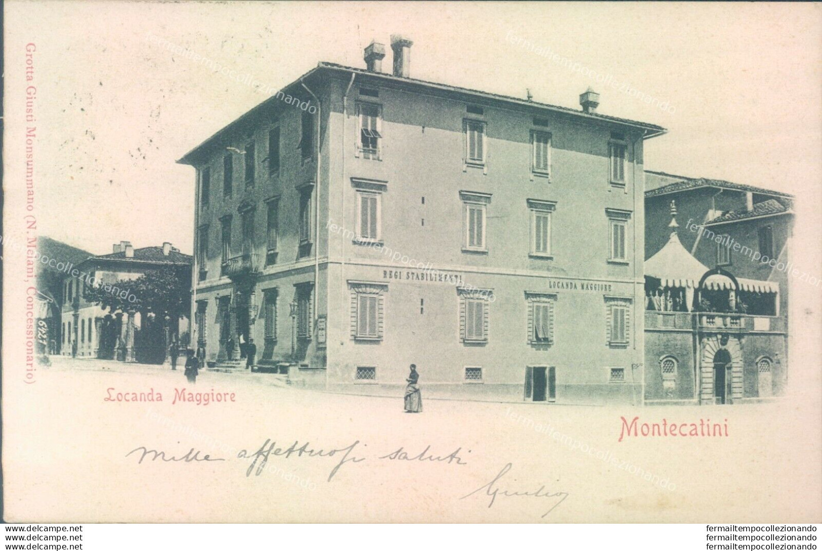 T216 Cartolina Montecatini Locanda Maggiore 1902 Provincia Di Pistoia - Pistoia