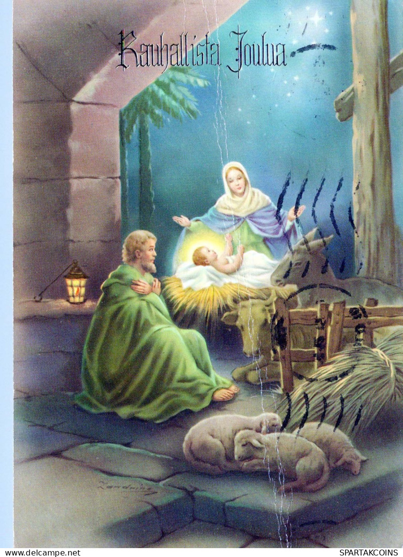 Jungfrau Maria Madonna Jesuskind Weihnachten Religion Vintage Ansichtskarte Postkarte CPSM #PBB916.A - Vierge Marie & Madones