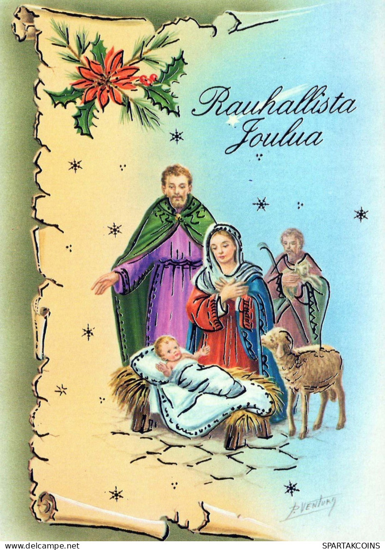 Jungfrau Maria Madonna Jesuskind Weihnachten Religion Vintage Ansichtskarte Postkarte CPSM #PBB871.A - Vierge Marie & Madones