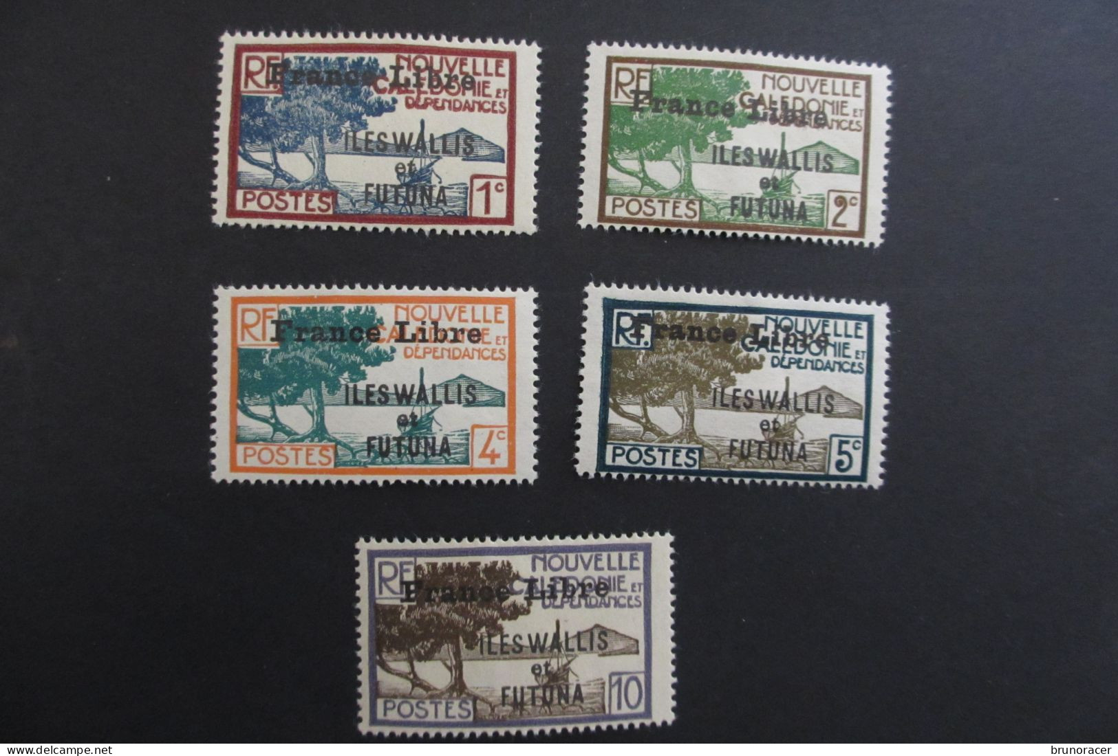 COLONIES Nelle CALEDONIE FRANCE LIBRE N°195 à 200 NEUF* COTE 84 EUROS  VOIR SCANS - Unused Stamps