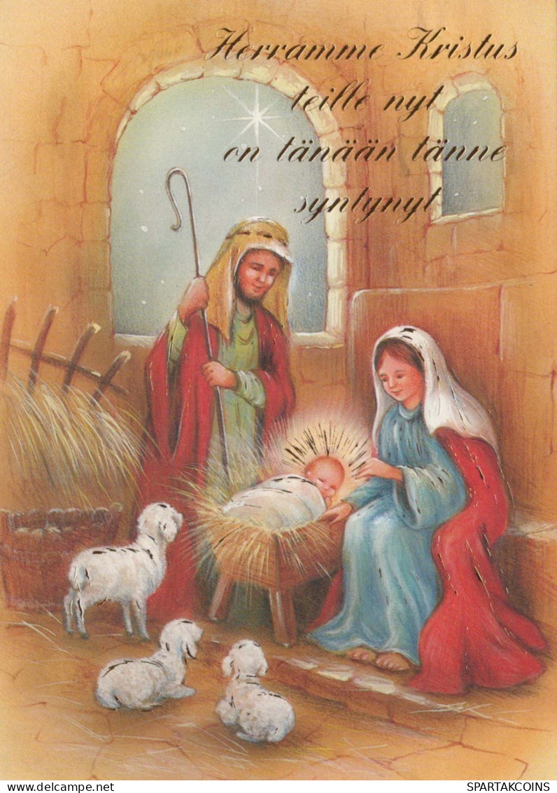 Virgen María Virgen Niño JESÚS Navidad Religión Vintage Tarjeta Postal CPSM #PBB728.A - Vergine Maria E Madonne