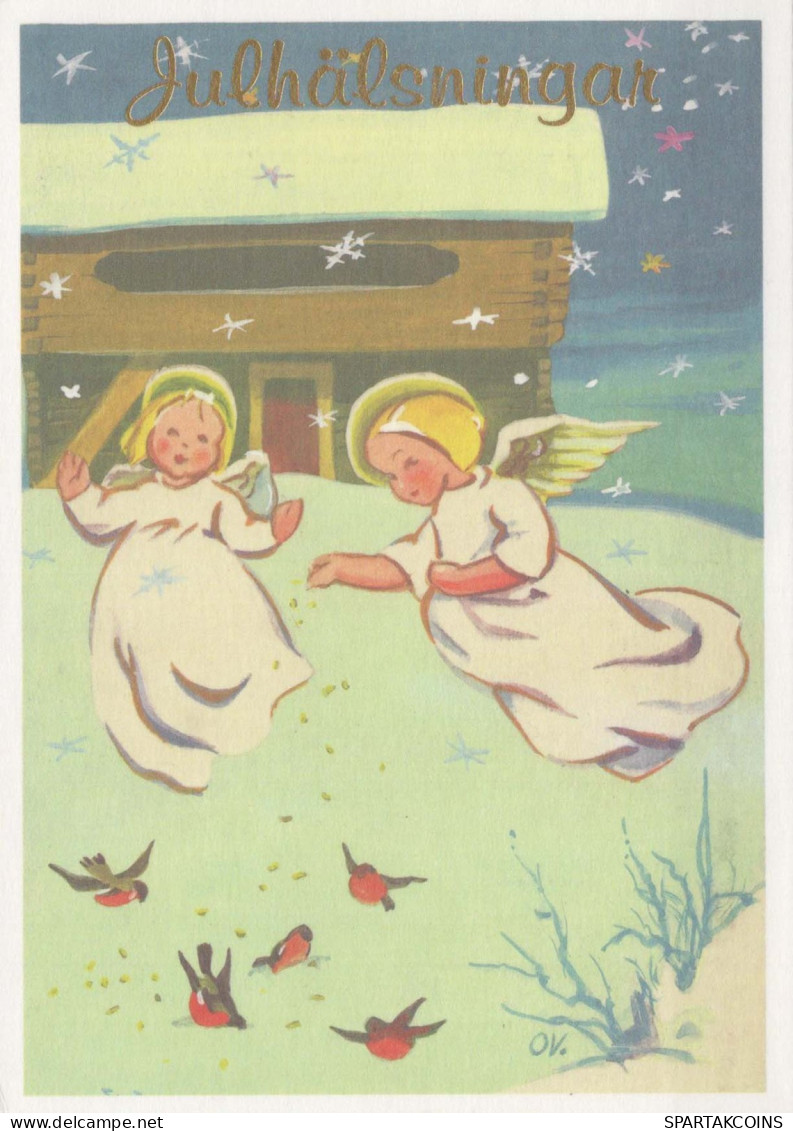 ANGELO Buon Anno Natale Vintage Cartolina CPSM #PBB444.A - Engel