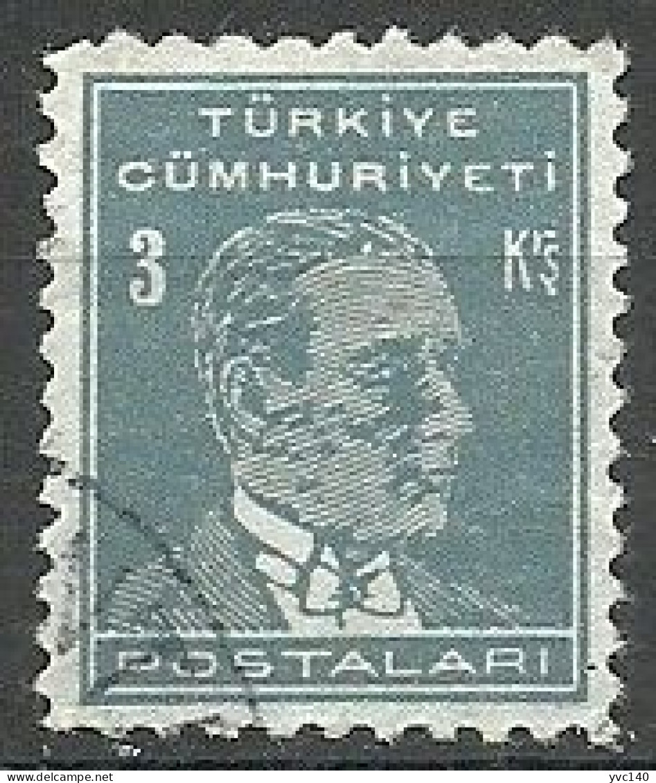Turkey; 1951 6th Ataturk Issue 3 K. ERROR "Sloppy Print" - Oblitérés