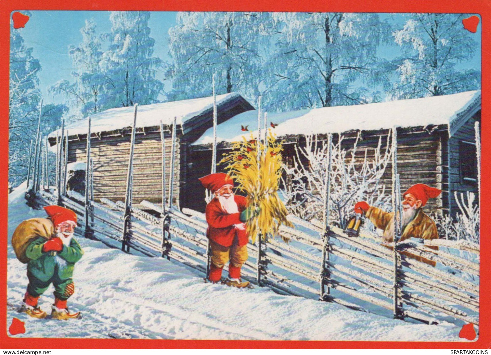 PÈRE NOËL Bonne Année Noël GNOME Vintage Carte Postale CPSM #PBB055.A - Santa Claus