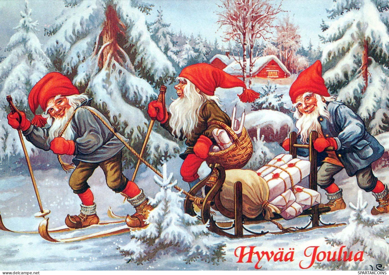WEIHNACHTSMANN SANTA CLAUS Neujahr Weihnachten GNOME Vintage Ansichtskarte Postkarte CPSM #PBA695.A - Santa Claus