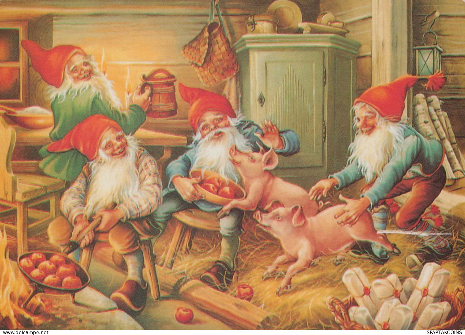 WEIHNACHTSMANN SANTA CLAUS Neujahr Weihnachten GNOME Vintage Ansichtskarte Postkarte CPSM #PBA685.A - Santa Claus