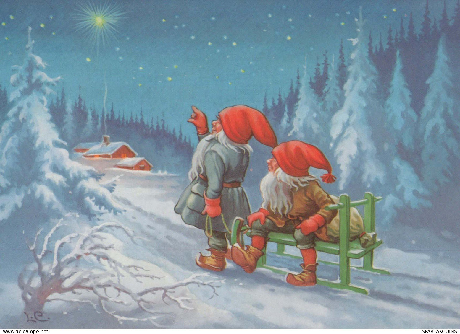 BABBO NATALE Buon Anno Natale GNOME Vintage Cartolina CPSM #PBA718.A - Santa Claus