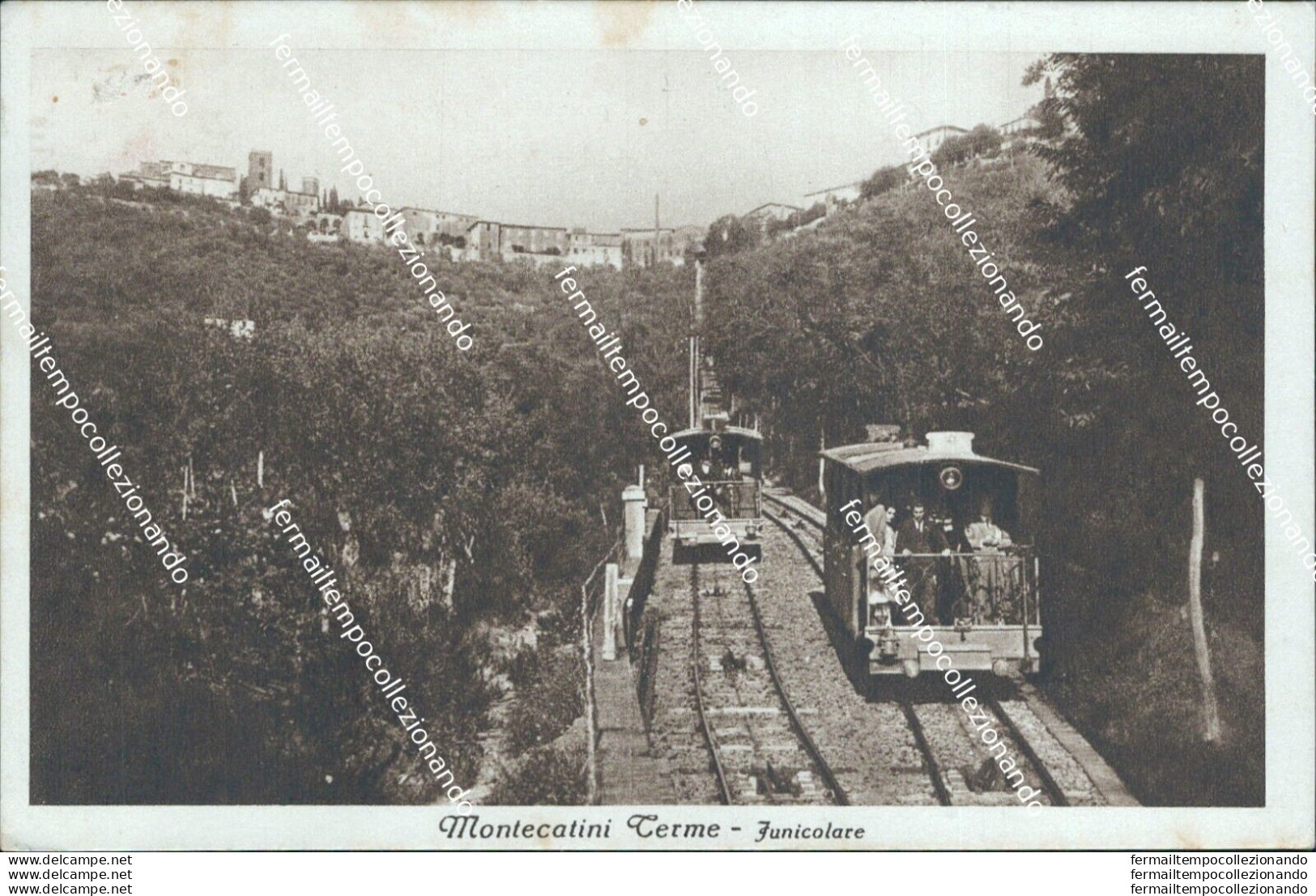 Bg329 Cartolina Montecatini Terme Funicolare 1935 Provincia Di Pistoia - Pistoia