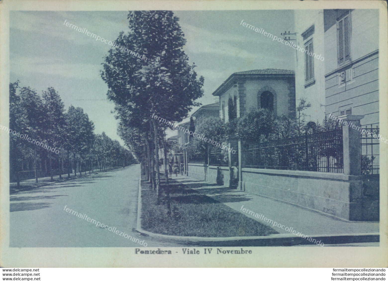 Ag661 Cartolina Pontedera Viale IV Novembre 1940 Provincia Di Pisa - Pisa