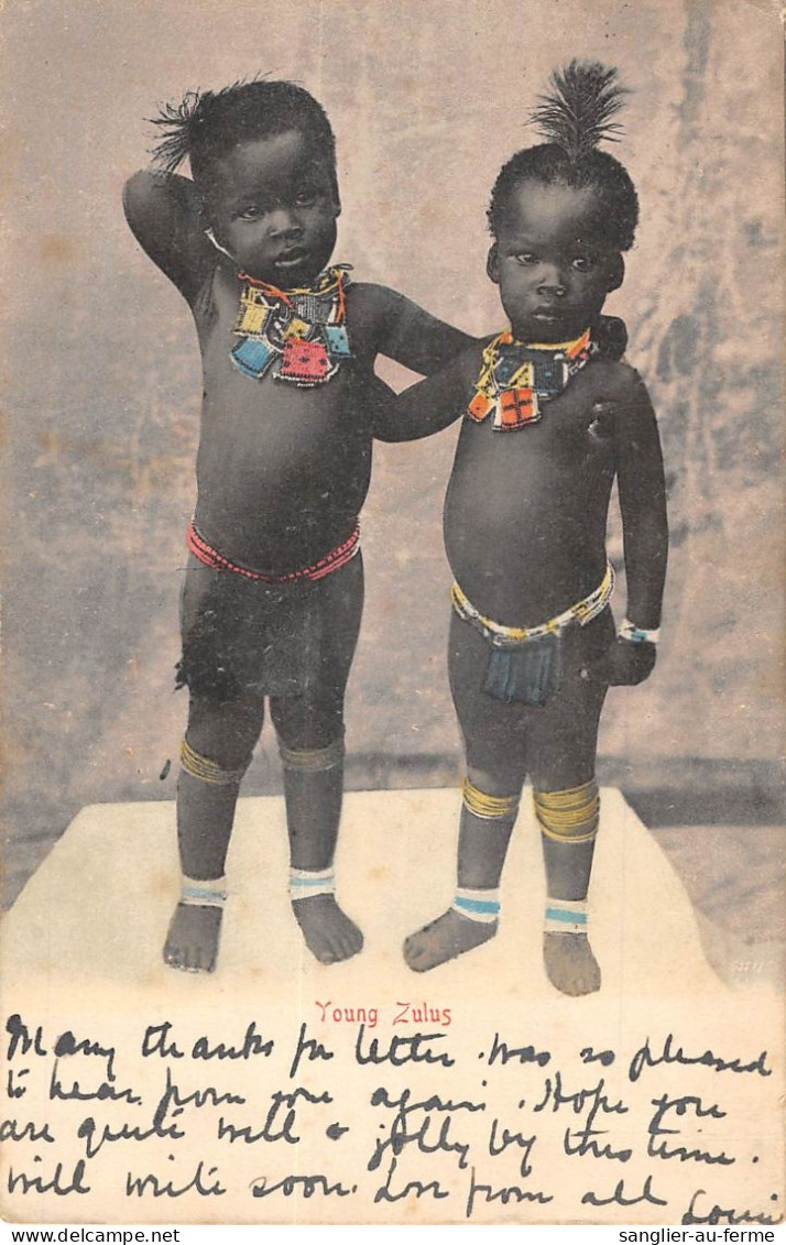 CPA / AFRIQUE DU SUD / CPA ETHNIQUE / YOUNG ZULUS / ENFANTS NOIRS - Zuid-Afrika