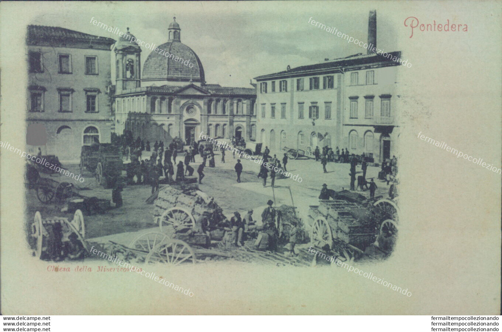 D636 Cartolina Pontedera Chiesa Della Misericordia 1900 Provincia Di Pisa - Pisa