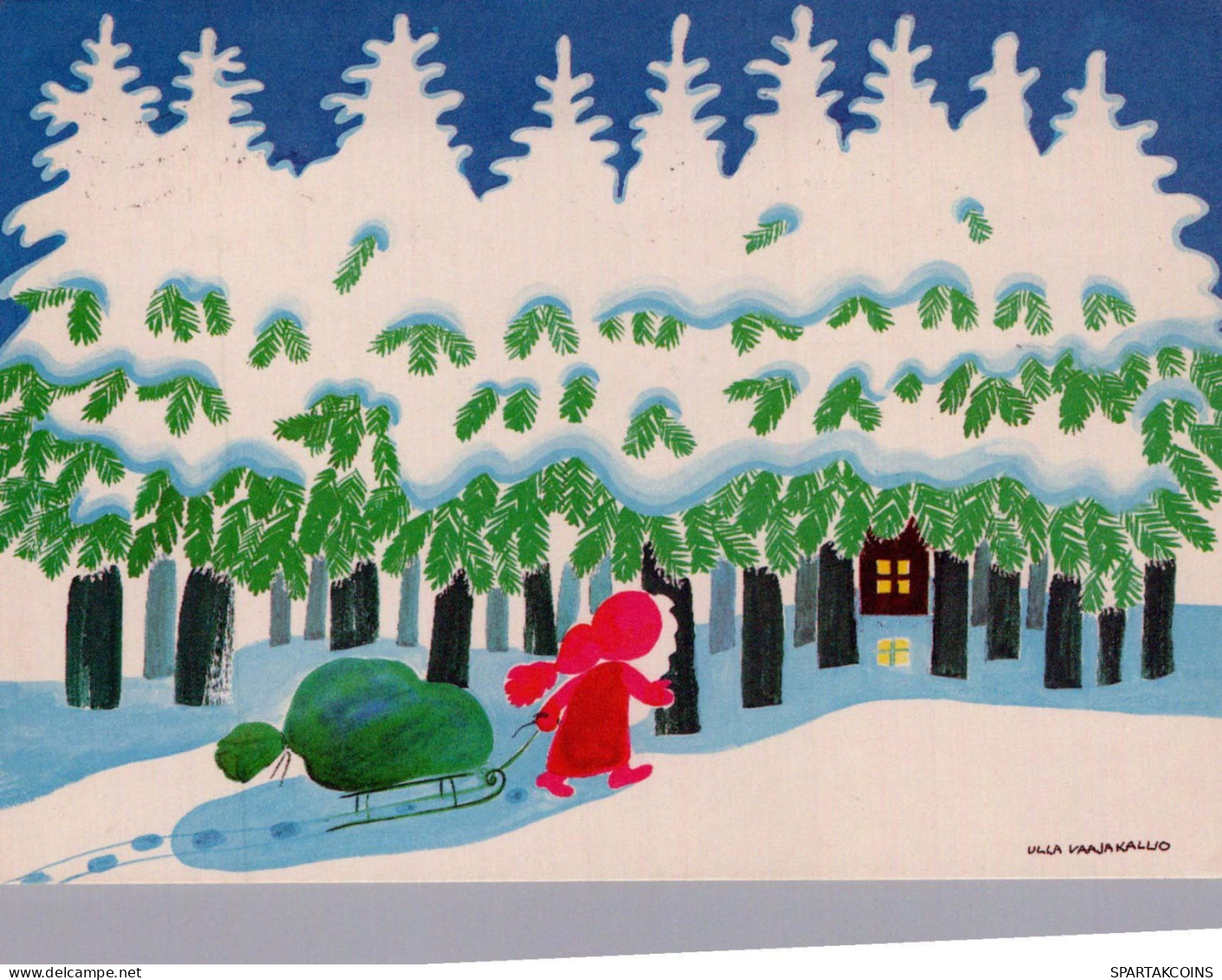 SANTA CLAUS Happy New Year Christmas GNOME Vintage Postcard CPSM #PAW558.A - Santa Claus
