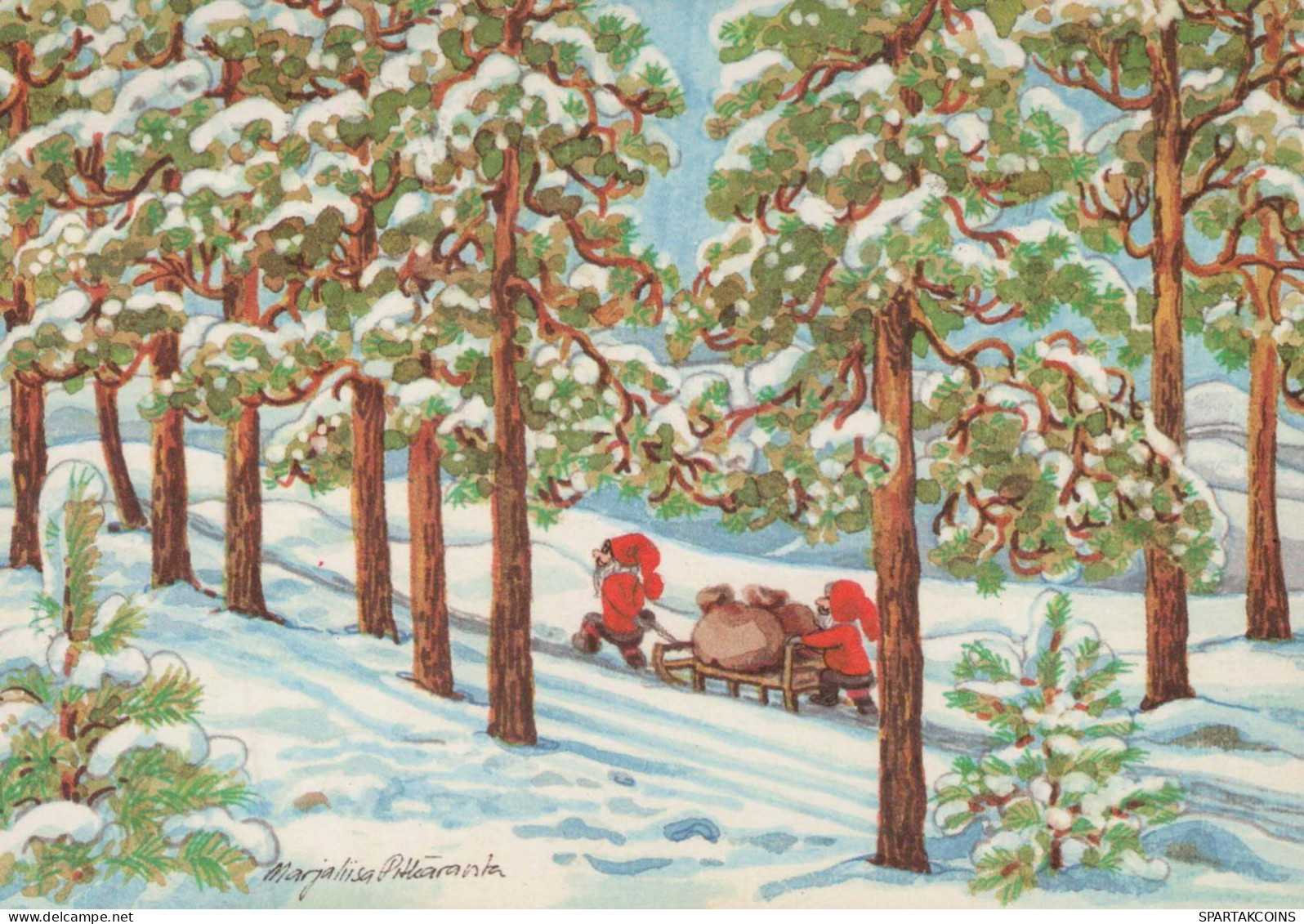 WEIHNACHTSMANN SANTA CLAUS Neujahr Weihnachten GNOME Vintage Ansichtskarte Postkarte CPSM #PAW412.A - Santa Claus
