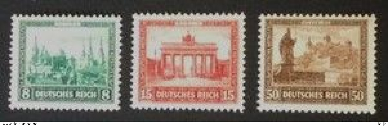 1930 Deutsche Nothilfe : Bauwerke Mi. 450*), 451*), 453*) - Ongebruikt