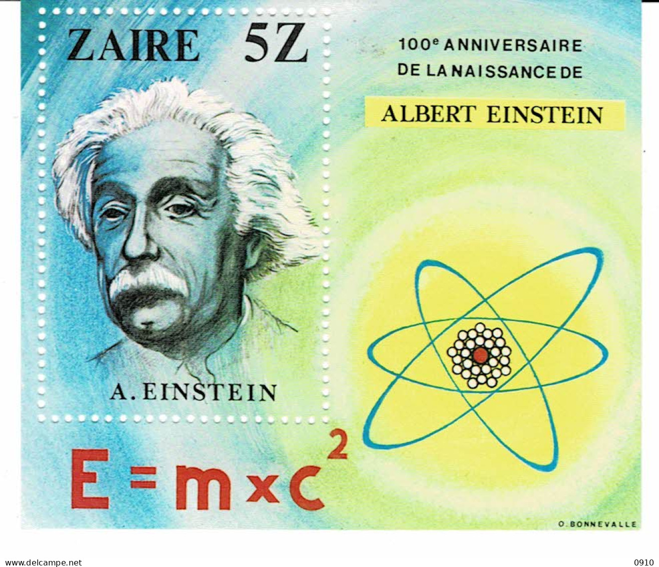 BL 39-100 STE VERJAARDAG GEBOORTE ALBERT EINSTEIN-XX-COB 4.50 - Unused Stamps