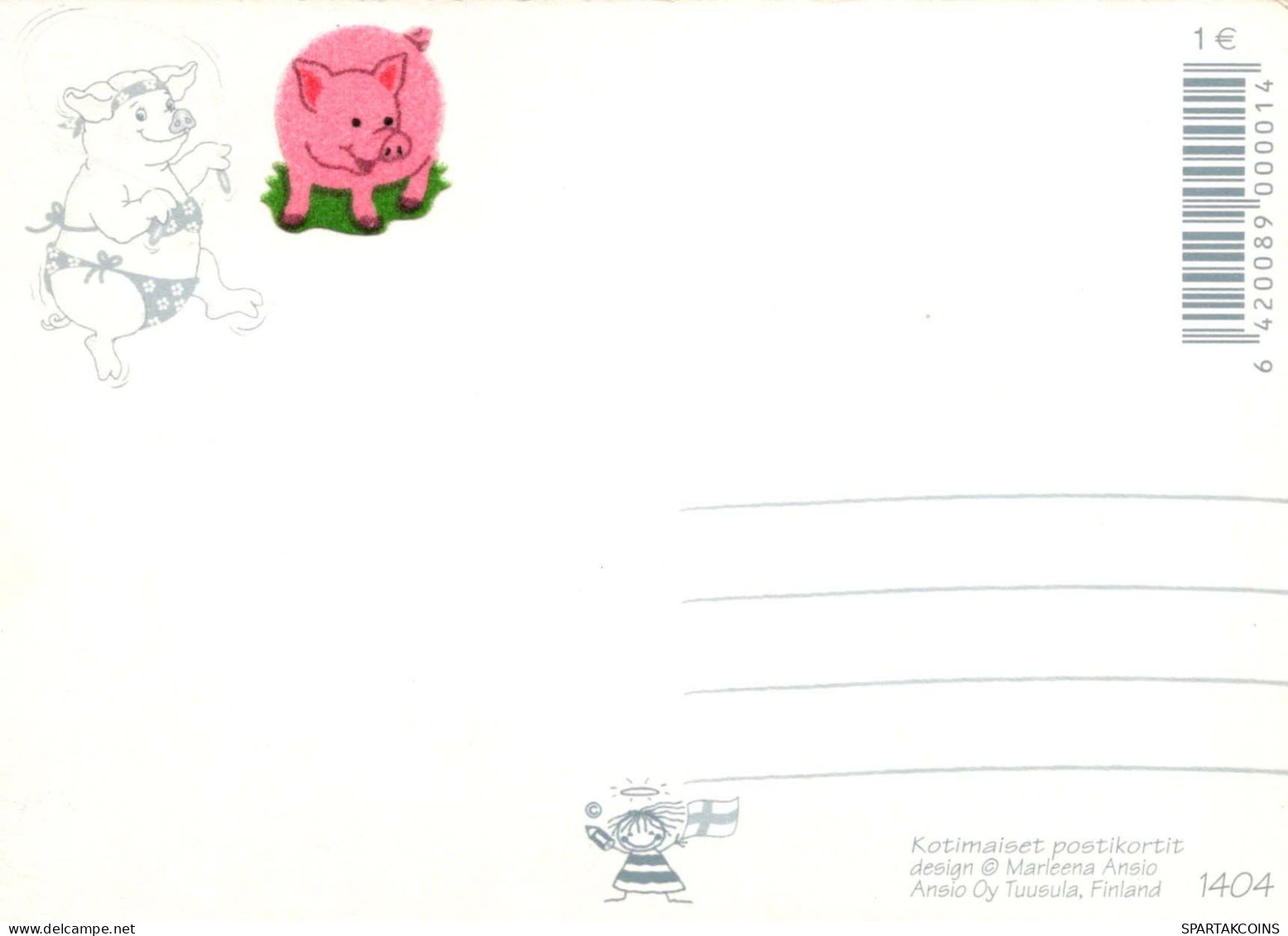 PIGS Animals Vintage Postcard CPSM #PBR749.A - Schweine