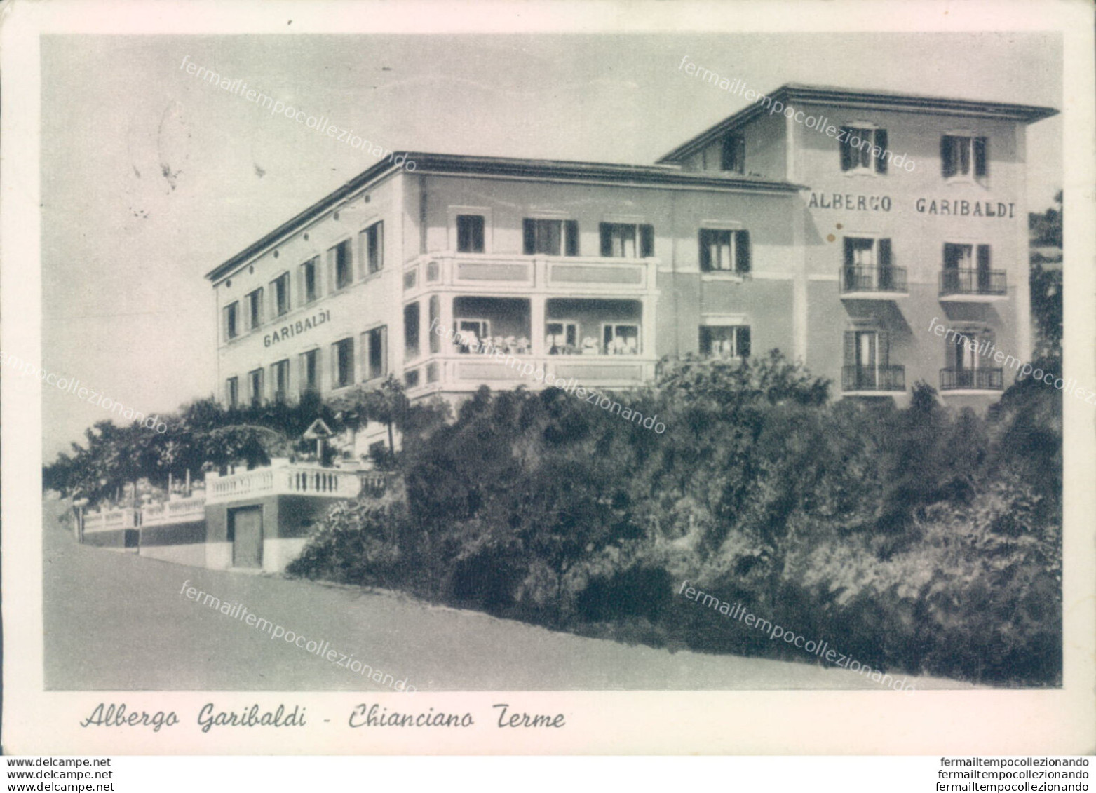 A1754 Cartolina Chianciano Terme Albergo Villa Garibaldi Provincia Di Siena - Siena