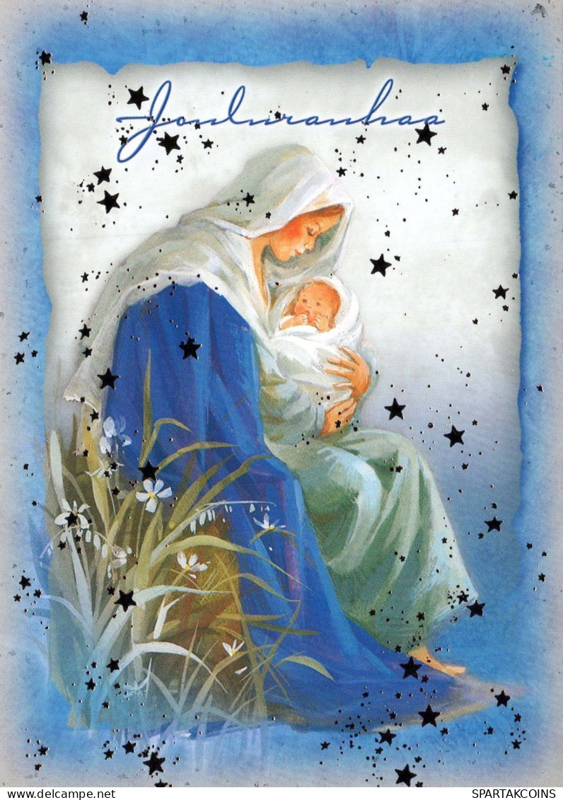 Virgen María Virgen Niño JESÚS Religión Vintage Tarjeta Postal CPSM #PBQ049.A - Vierge Marie & Madones