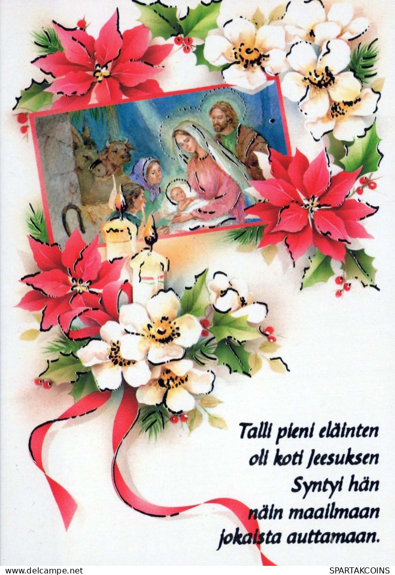 Vergine Maria Madonna Gesù Bambino Natale Religione Vintage Cartolina CPSM #PBP799.A - Vierge Marie & Madones